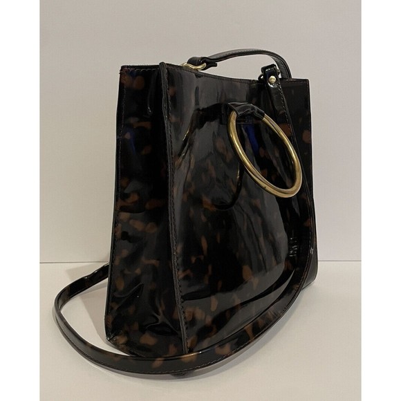 Ceri Hoover Simone Patent Leather Simone Ring Handle Crossbody Purse - Picture 2 of 5